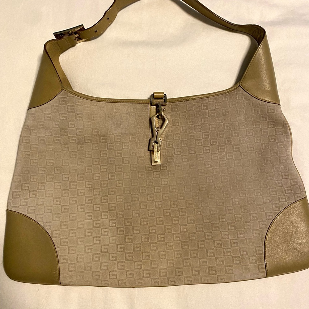 Gucci Beige and Olive Shoulder Bag